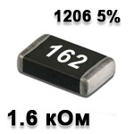 SMD resistor<gtran/> 1.6K 1206 5%