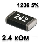 SMD resistor<gtran/> 2.4K 1206 5%