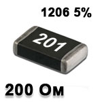 Резистор SMD<gtran/> 200R 1206 5%