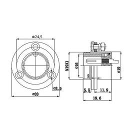 Connector GX20 7pin M flange to housing