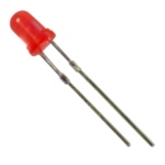 Светодиод 3мм Красный матовый 20-60 mСd 2.0-2.2V короткие ноги