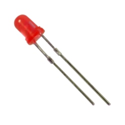 Светодиод 3мм Красный матовый 200-300mcd 2.0-2.2V короткие ноги